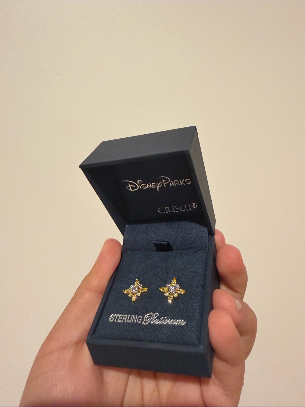 Disney Gold Star Crystal Crislu Stud Earrings
